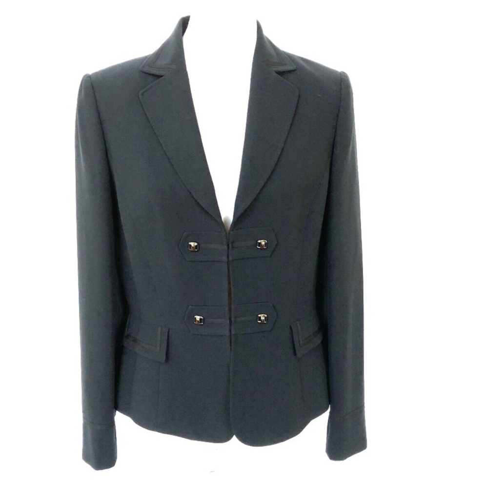 Tahari ASL Black Military Style Blazer
